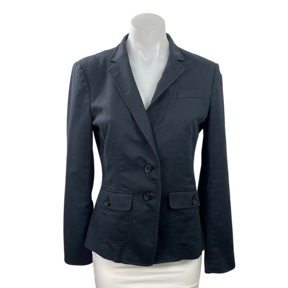 Banana Republic Women's Black Stretch Long Sleeve Blazer Coat Jacket Size 8
